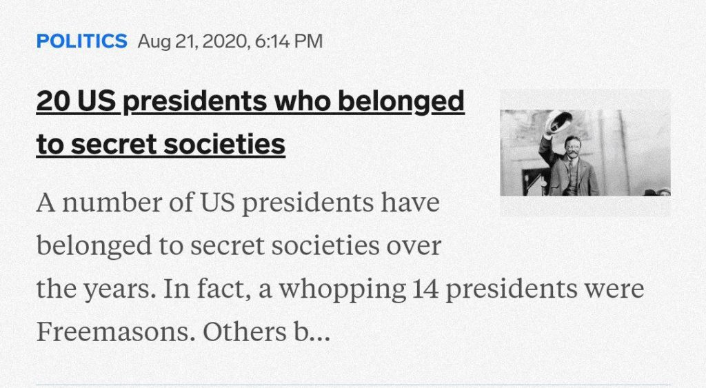20 رئیس جمهور آمریکا که به انجمن های مخفی تعلق داشتند